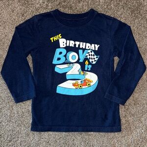 The Children's Place Navy Blue "Birthday Boy 3" Long Sleeve Tee